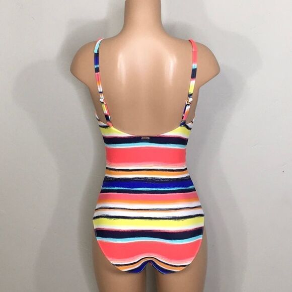 Anne Cole slimming multicolored stripe swimsuit. New - Picture 5 of 12